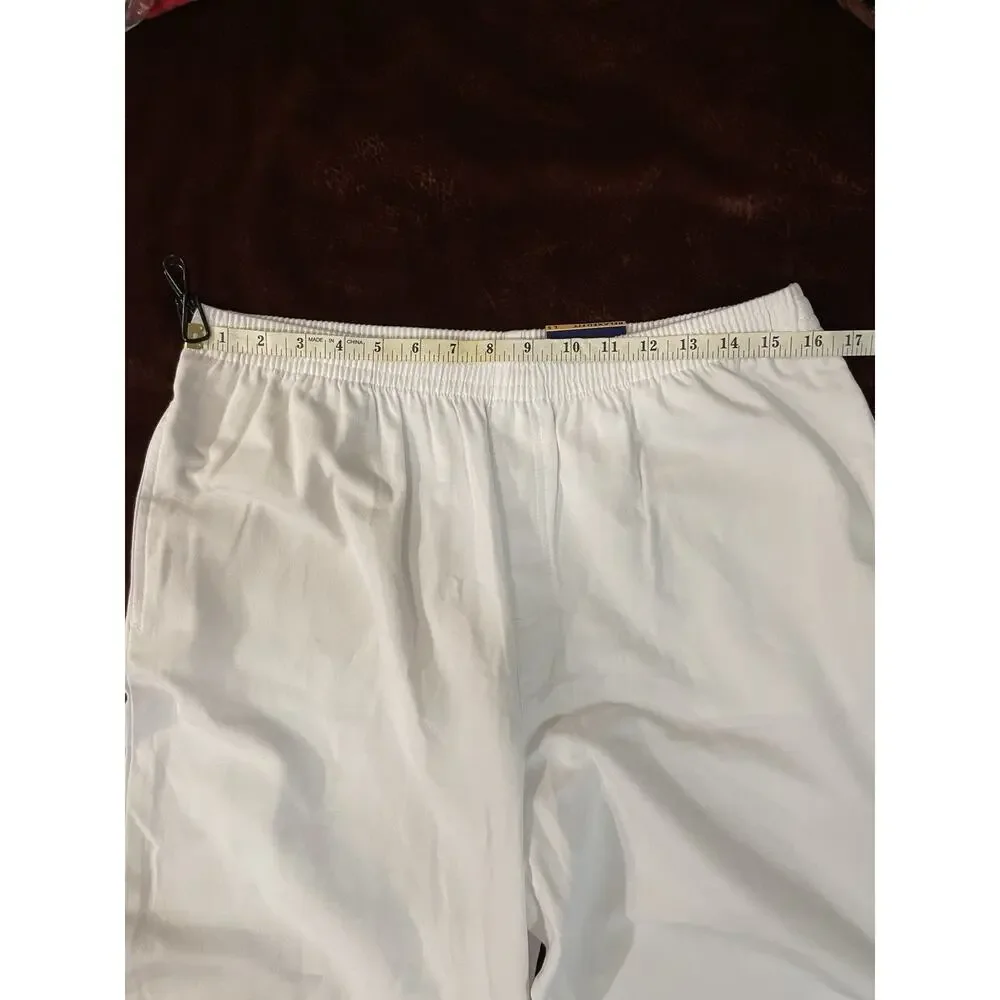 NEW TAGS Defunct Kmart Basic Editions Relaxed Fit White Casual Pants, Sz L